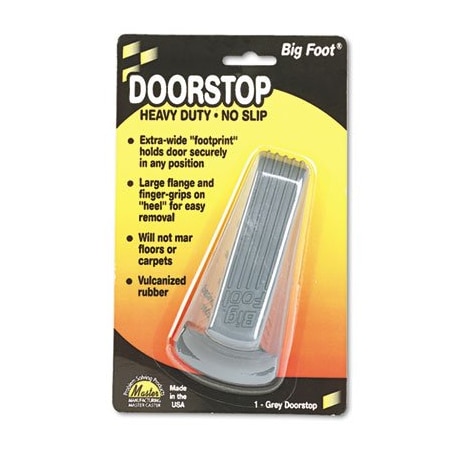 Master Mfg Co Master, BIG FOOT DOORSTOP, NO SLIP RUBBER WEDGE, 2.25W X 4.75D X 1.25H, GRAY 00941